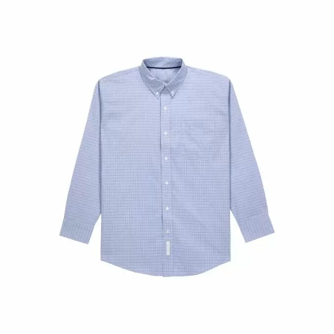 CACDRCL, Camisa EJECUTIVA CUADRO. Doble costura reforzada y al tono de la prenda. Pie de cuello y botones down. Botones cosidos en cruz. Cuello, puños y aletillas fusionadas. Botones de repuesto.